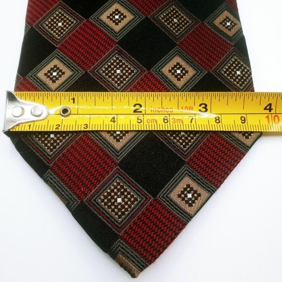 Men's Tie Roberto Villini Couture Multi-Color Geometric Diamond Print 100% Silk - Picture 12 of 12